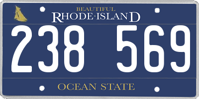 RI license plate 238569