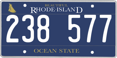 RI license plate 238577