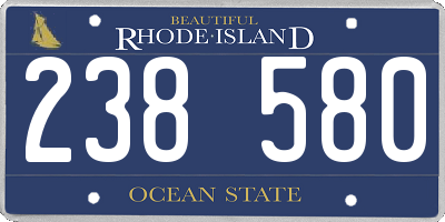 RI license plate 238580