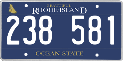 RI license plate 238581