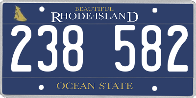 RI license plate 238582