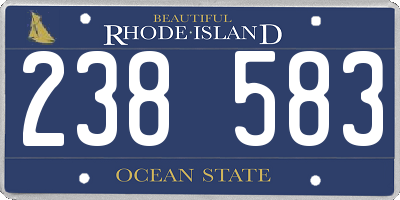 RI license plate 238583