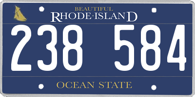 RI license plate 238584