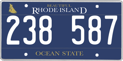 RI license plate 238587