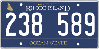 RI license plate 238589