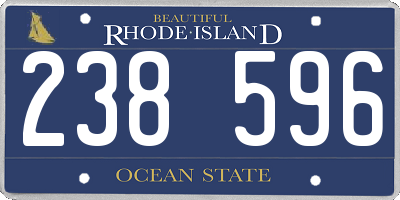 RI license plate 238596