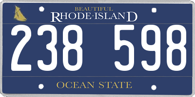 RI license plate 238598
