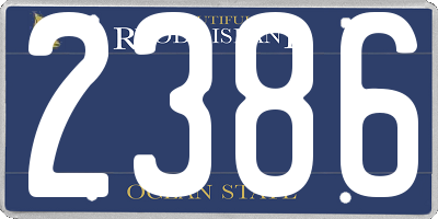 RI license plate 2386