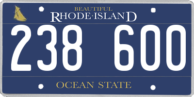 RI license plate 238600
