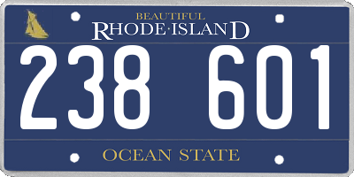 RI license plate 238601