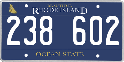 RI license plate 238602