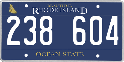 RI license plate 238604