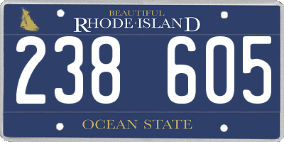 RI license plate 238605