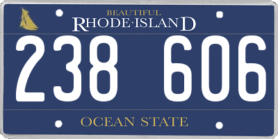 RI license plate 238606
