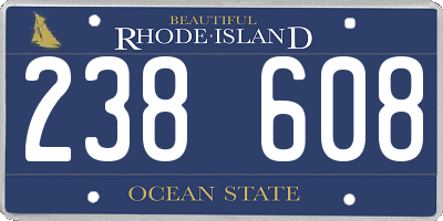 RI license plate 238608