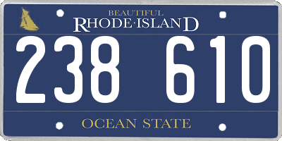RI license plate 238610
