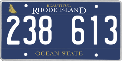 RI license plate 238613