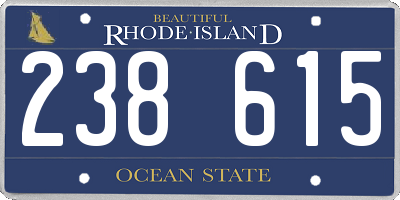 RI license plate 238615