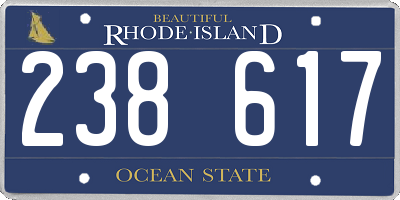 RI license plate 238617