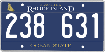 RI license plate 238631