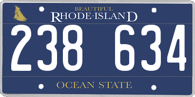 RI license plate 238634