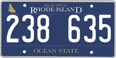 RI license plate 238635
