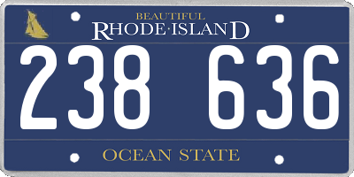 RI license plate 238636