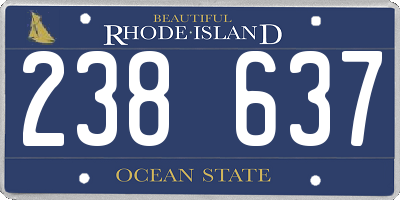 RI license plate 238637