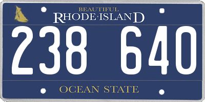 RI license plate 238640