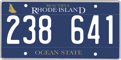 RI license plate 238641