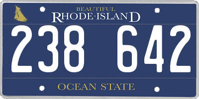 RI license plate 238642