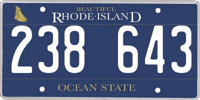 RI license plate 238643