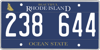 RI license plate 238644