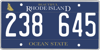 RI license plate 238645