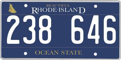RI license plate 238646