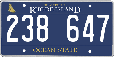 RI license plate 238647