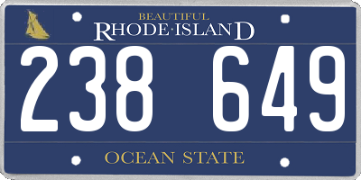 RI license plate 238649