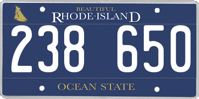 RI license plate 238650