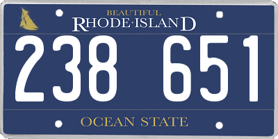 RI license plate 238651