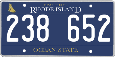 RI license plate 238652
