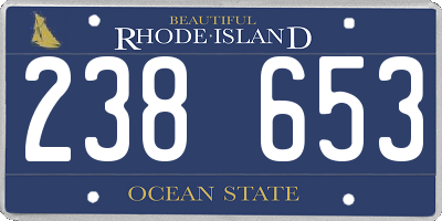 RI license plate 238653