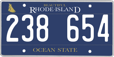 RI license plate 238654