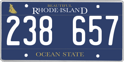 RI license plate 238657