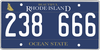 RI license plate 238666