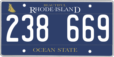 RI license plate 238669