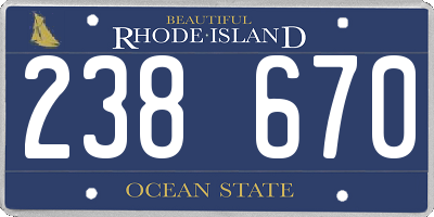 RI license plate 238670