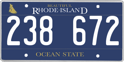 RI license plate 238672