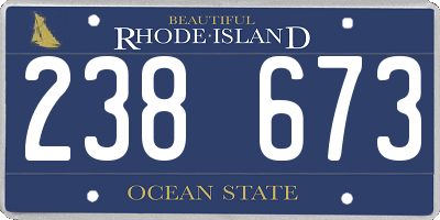 RI license plate 238673