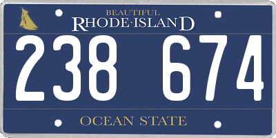 RI license plate 238674