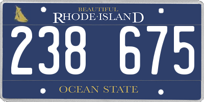 RI license plate 238675